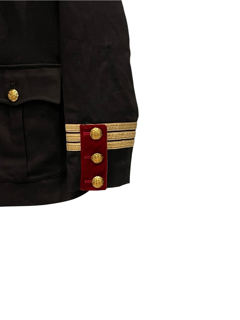 Lauren Ralph Lauren Military Velvet Mockneck jacket blazer Black /red 12 - Picture 6 of 13
